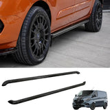 2.4 Inch Gloss Black STX Style Sportline Side Bars Pair For Ford Transit Custom Swb 2018-2023