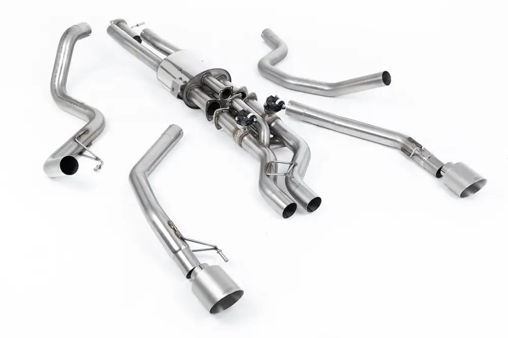 3.0 V6 Twin Turbo Milltek Sport Cat Back Exhaust System For Ford Ranger Raptor 2023 on GT-115 Brushed Titanium