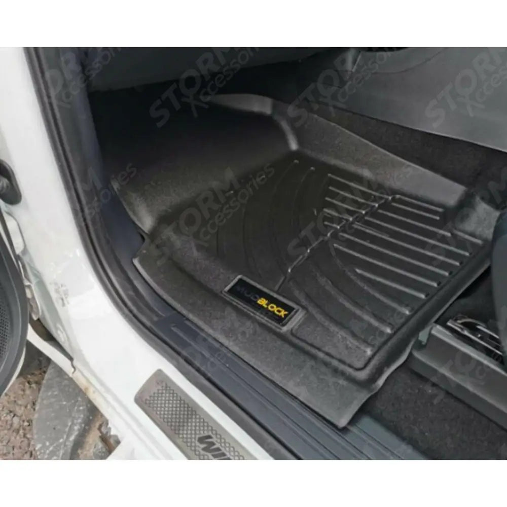 3d Tailored Mats 3-pcs Set Black Mudblock For Ford Ranger T6 - 2012-2022 Double Cab