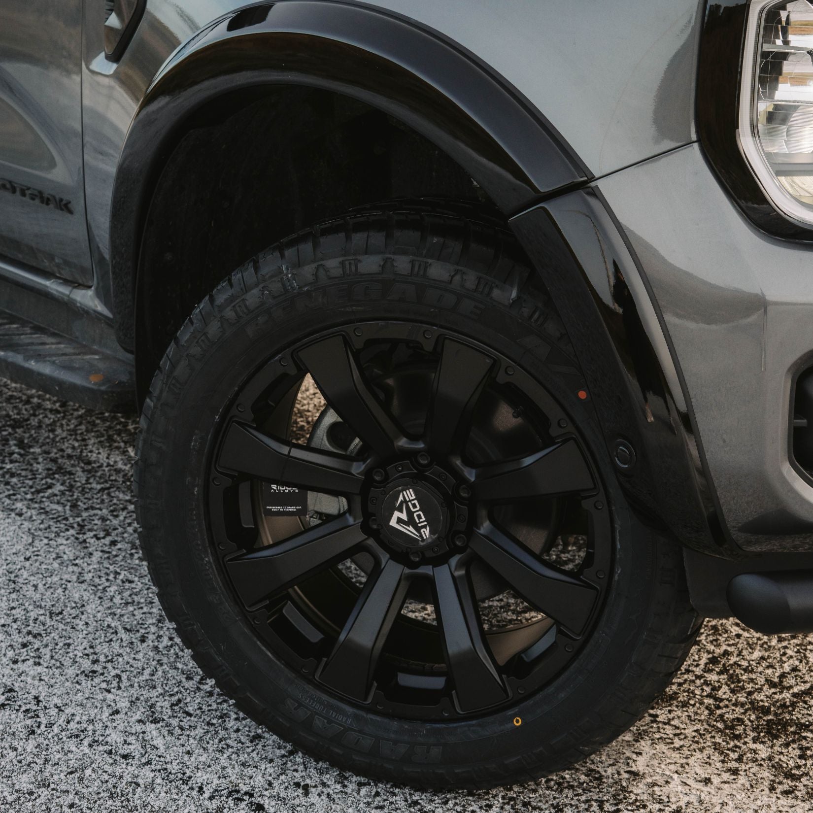 Ford Ranger 2023 On Double Cab EGR Wheel Arch Kit Smooth Gloss Black Finish - 6 Pcs