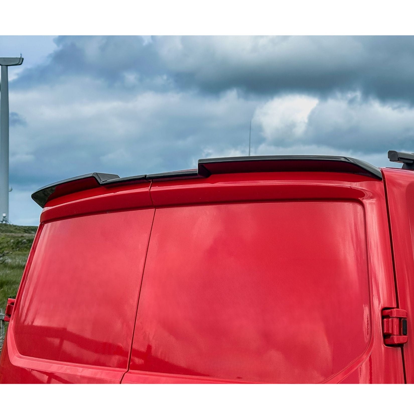 Ford Transit Custom MK2 2024 on V2 Rear Spoiler In Gloss Black For Barn Door