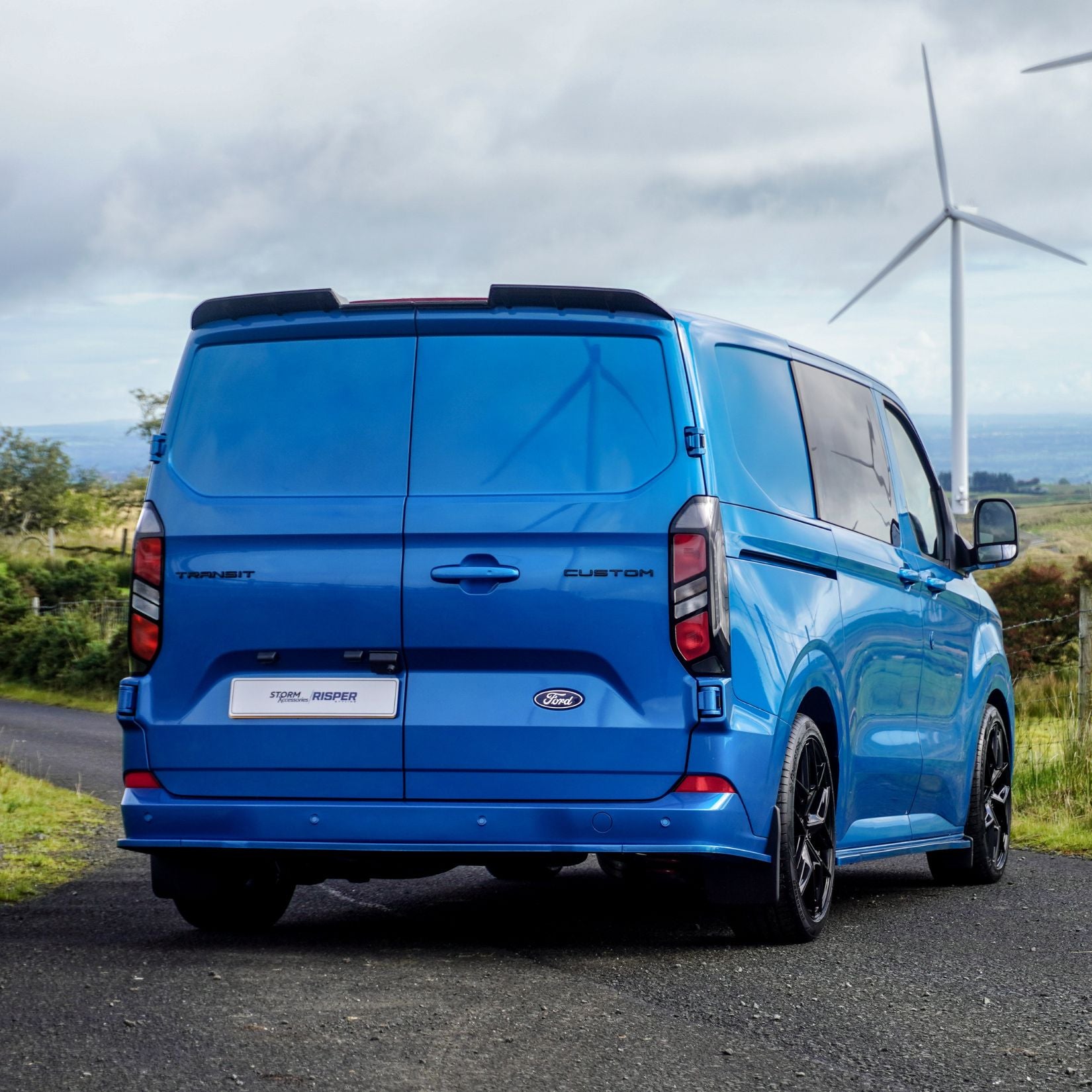 Ford Transit Custom MK2 2024 on Rear Bumper Splitter In Gloss Black 3 Piece