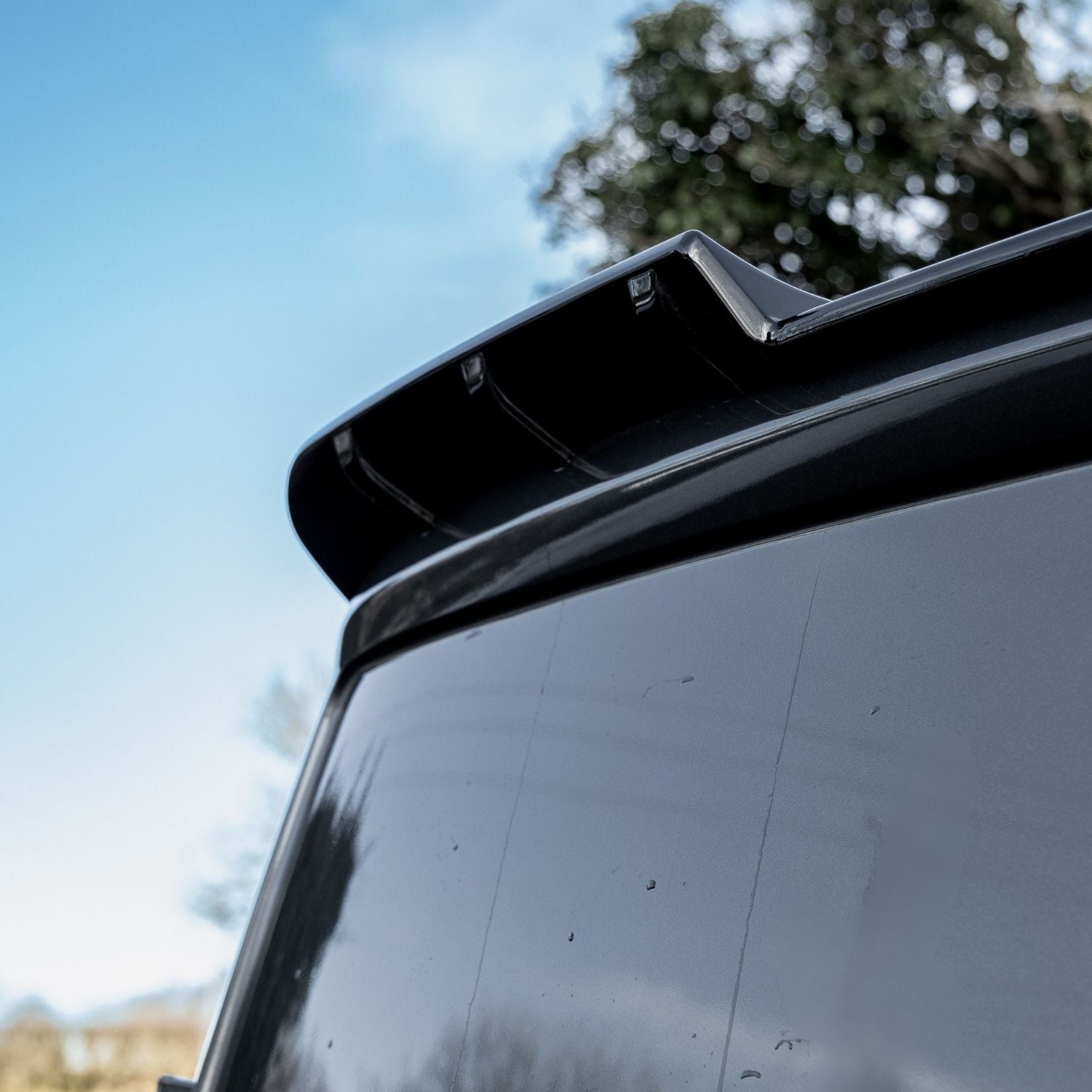 Ford Transit Custom MK2 2024 on V1 Rear Spoiler In Gloss Black For Barn Door
