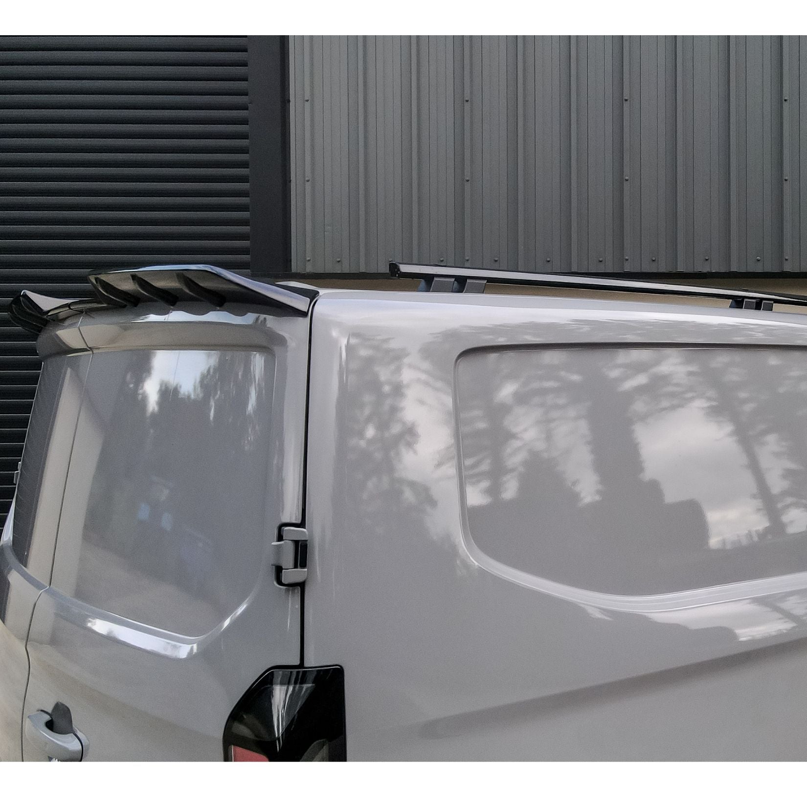 Ford Transit Custom MK2 2024 on V1 Rear Spoiler In Gloss Black For Barn Door