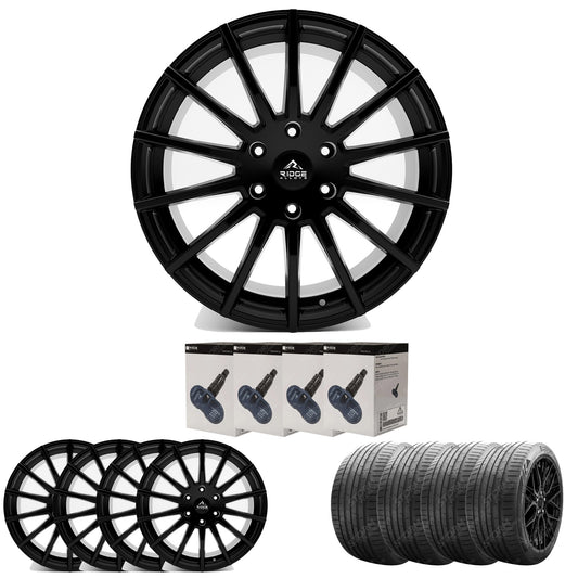 Ridge KN14 Satin Black 6X120 20 Inch Alloys With Tyre & TPMS Package 245/40/20
