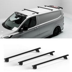 Ford Transit Custom 2012 - 2024 - Ridgerack Roof Rack Rails V2 - 3 Bars Style In Black