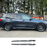 BMW X7 2018-2023 Black Knight Side Skirts In Carbon Look