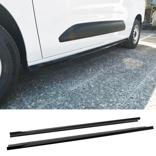 Citroen Berlingo LWB Mk3 / Peugeot Partner LWB Mk3 / Opel Combo E LWB - Side Skirts Extensions in Gloss Black