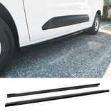 Citroen Berlingo LWB Mk3 / Peugeot Partner LWB Mk3 / Opel Combo E LWB - Side Skirts Extensions in Gloss Black