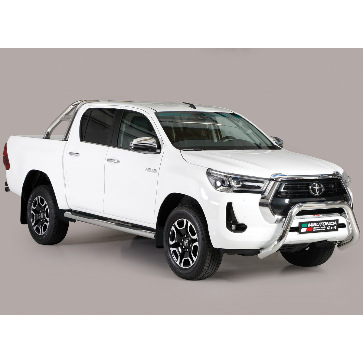 Toyota Hilux 2020 On - Misutonida Eu Approved Front A Bar - 76mm - Stainless Finish