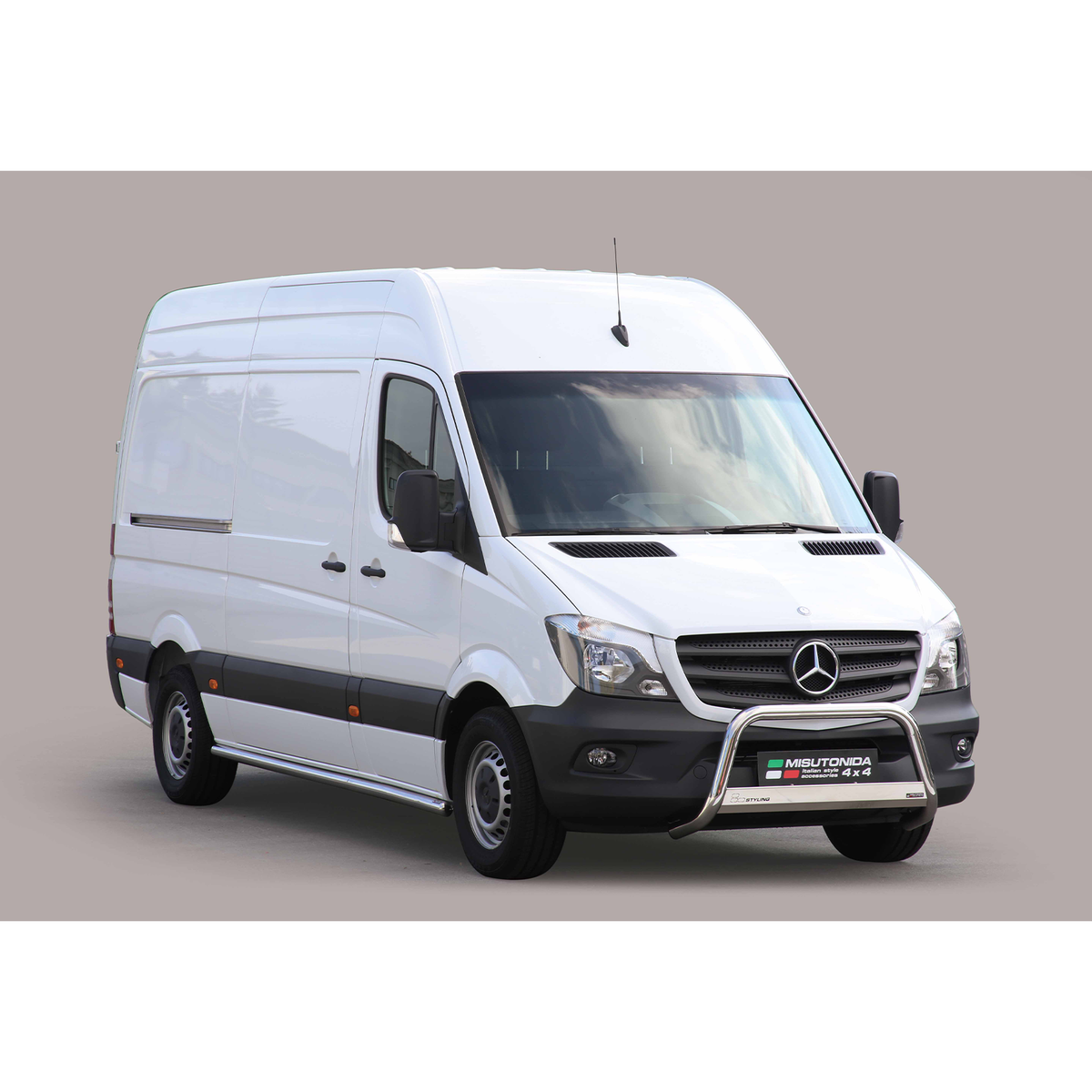 Mercedes Sprinter 2014 On Misutonida Ec Approved Front A-bar - 63mm - Stainless Finish