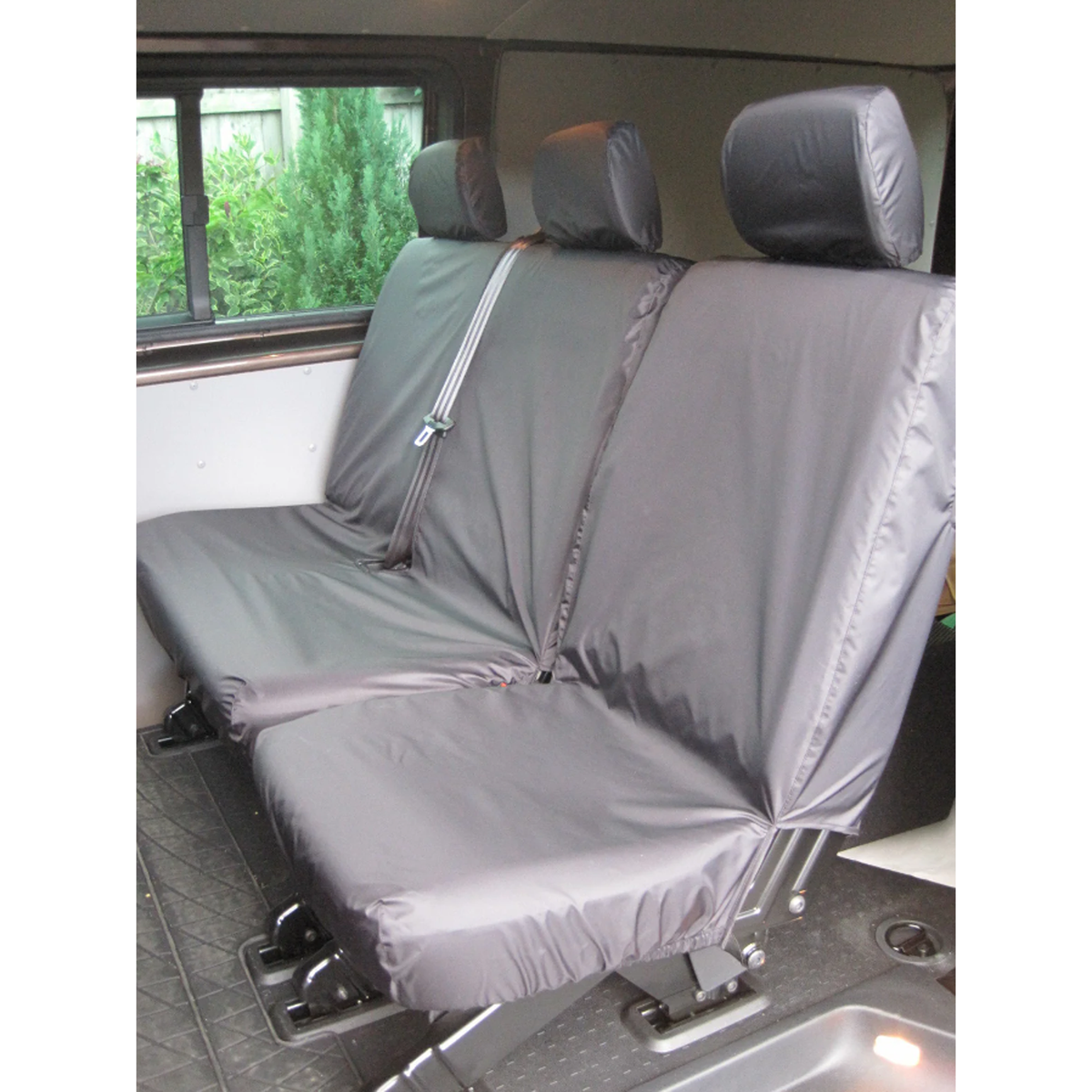 Vw Transporter T5 2003-2009 Rear Single Double Seat Covers - Black