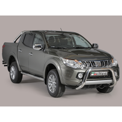 Mitsubishi L200 Series 5 2015 On Misutonida Ec Approved Front Bar - 76mm - Stainless Finish