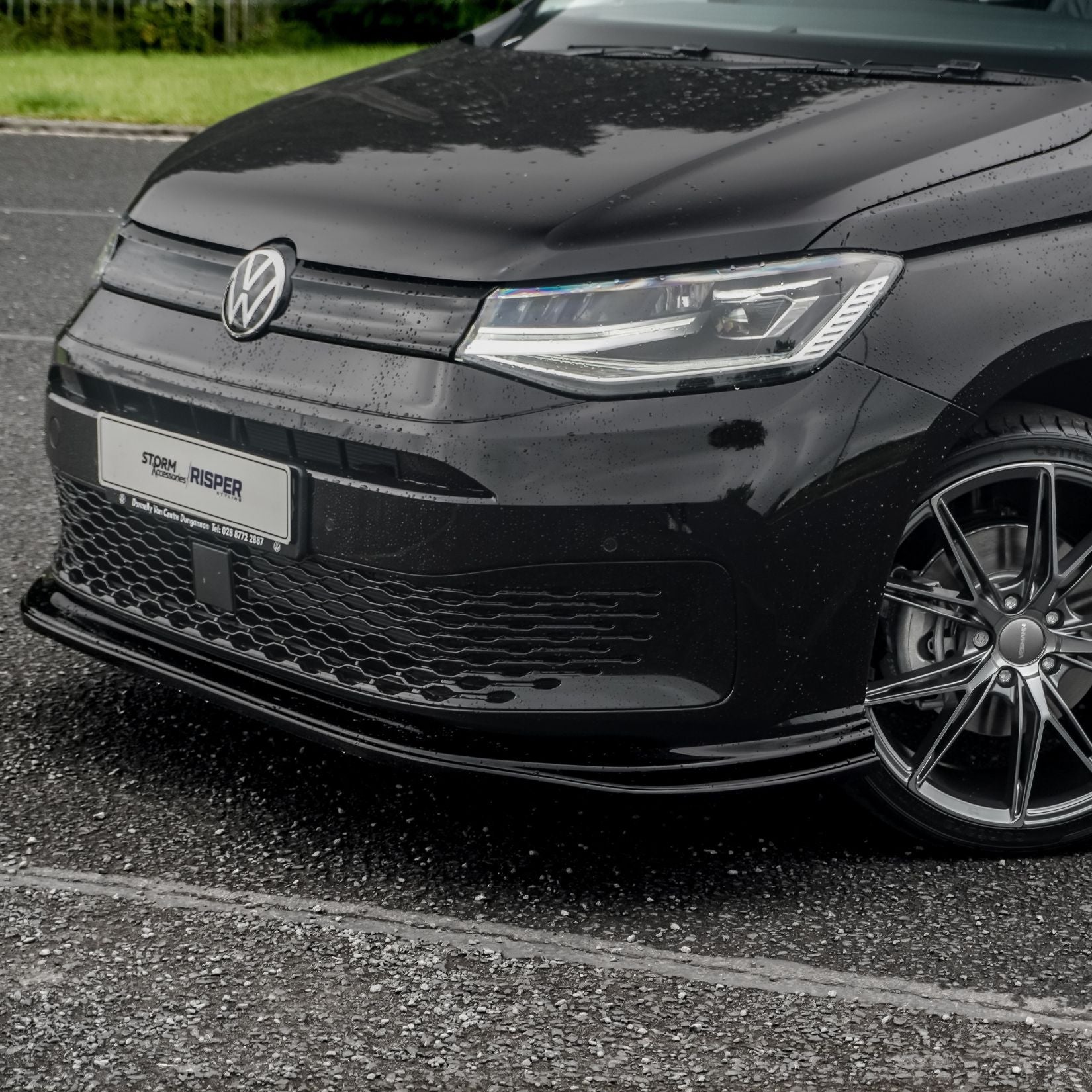 Vw Caddy 2021 On Front Bumper Spoiler Splitter Lip - Gloss Black