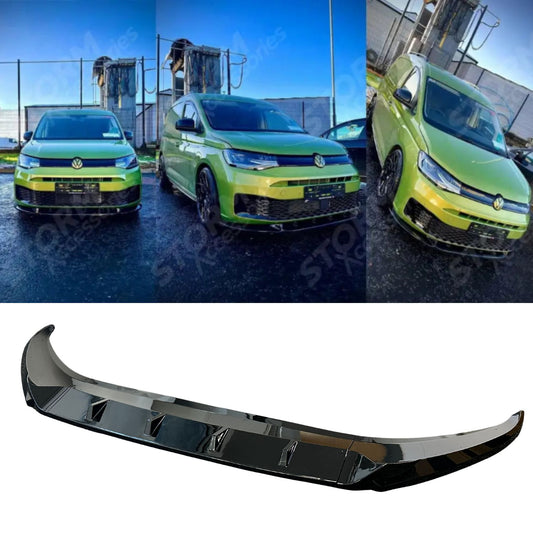 Vw Caddy 2021 On V2 Front Splitter - Gloss Black