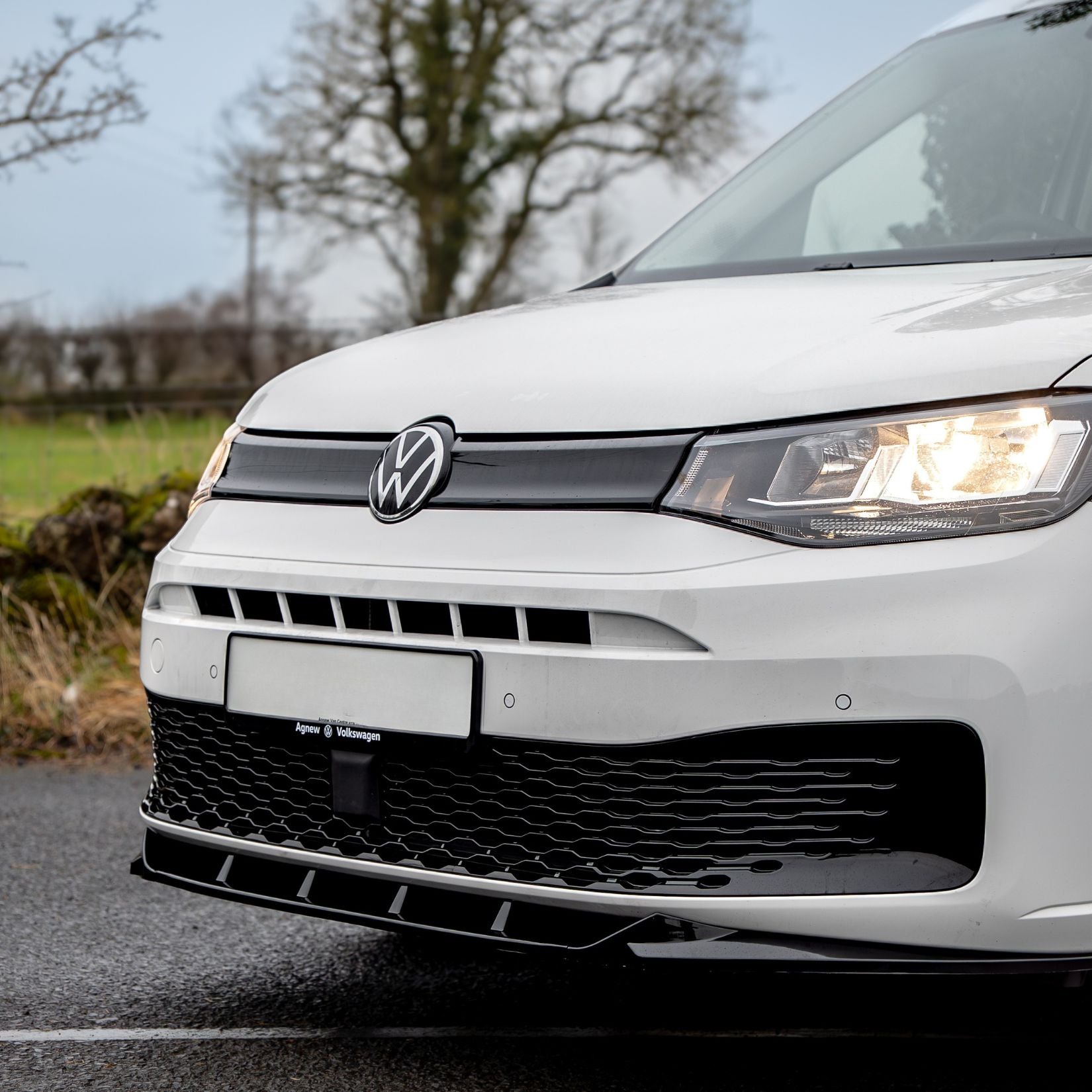 Vw Caddy 2021 On V2 Front Splitter - Gloss Black