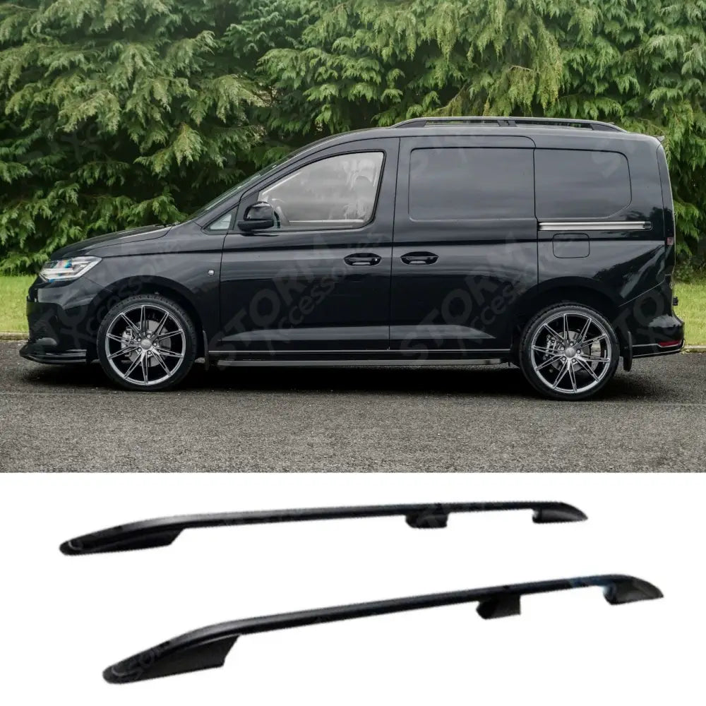 Aluminium Roof Bars In Black For Vw Caddy SWB 2021 On