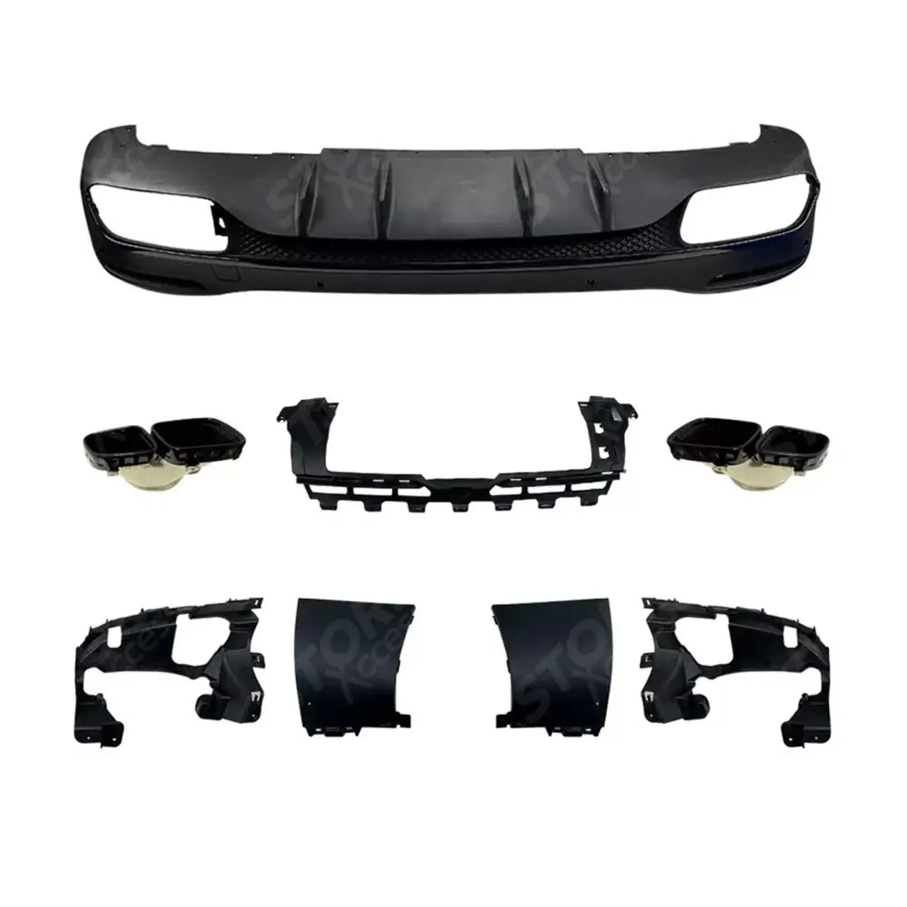 AMG Line Rear Diffuser With Tips In Gloss Black For Mercedes GLE W167 2019+