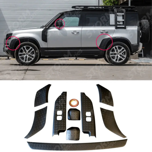 Anti-scratch Protective Trim Set Black For Land Rover Defender L663 2020 On