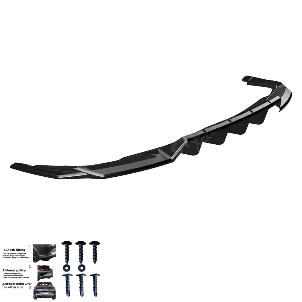 Audi Q5 S-Line Mk2 Facelift 2020-2024 Rear Centre Splitters In Gloss Black (2 Pcs)