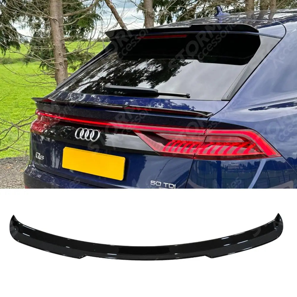 Audi Q8 2018+ - Risper Upper Spoiler Lip Extension - Gloss Black