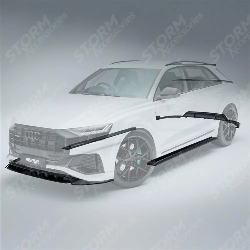 Audi Q8 S Line 2018+ Full Aero Low Line Kit In Gloss Black By Risper Styling