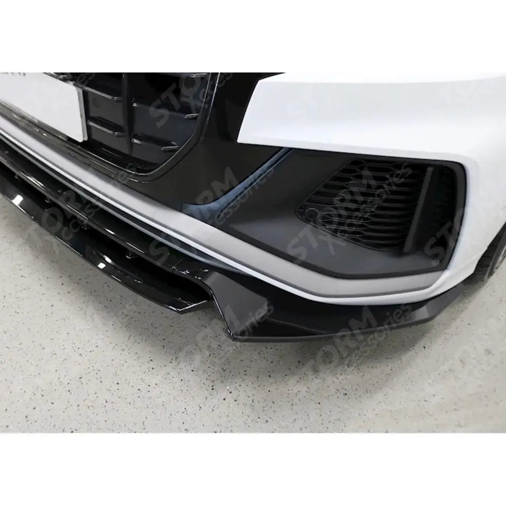 Audi Q8 S Line 2018+ Risper Front Splitter Lip - Gloss Black