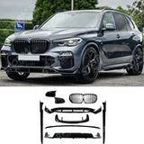Black Knight Aero Kit Full With Grill & Mirror Caps For Bmw X5 G05 2018-2022
