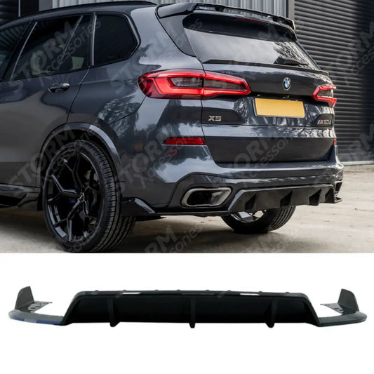Black Knight Rear Diffuser In Gloss Black For Bmw X5 G05 2018-2022