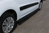 Black Side Bars Angular Short Wheel Base 60mm For Citroen Berlingo - Peugeot Partner - 2008-2018