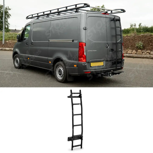 Black Van Ladder For Mercedes Sprinter 2018 On - Low Roof