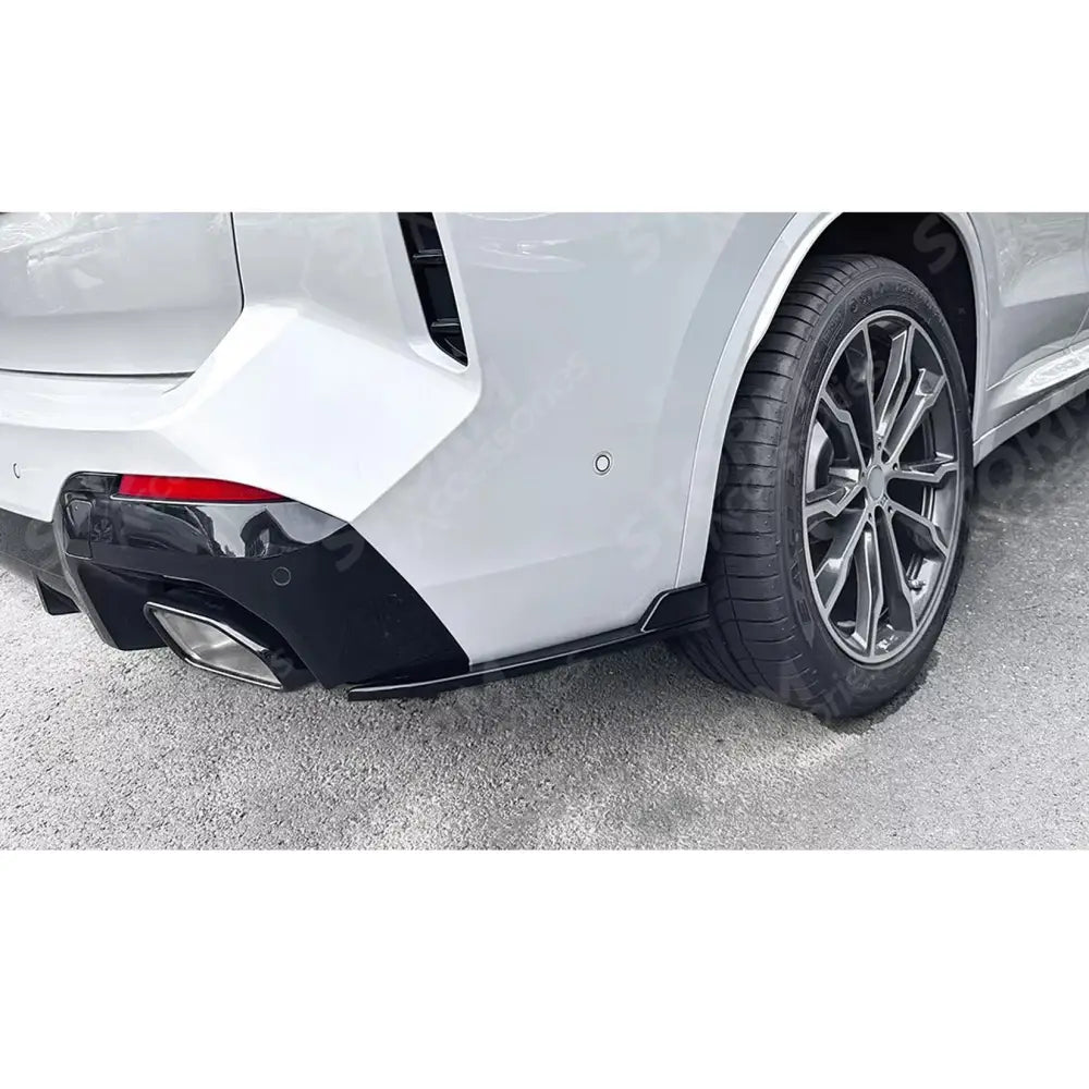 BMW X3 G01 LCI 2022+ M-Sport Rear Bumper Corner Splitters In Gloss Black