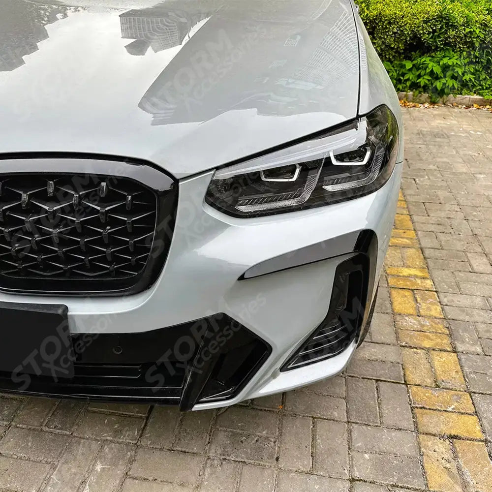 BMW X3 G01 & X4 G02 2020+ M Sport Front Canards In Gloss Black