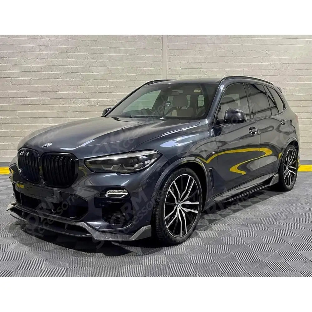 Bmw X5 G05 2018-2022 - Front Splitter In Carbon Look - Black Knight