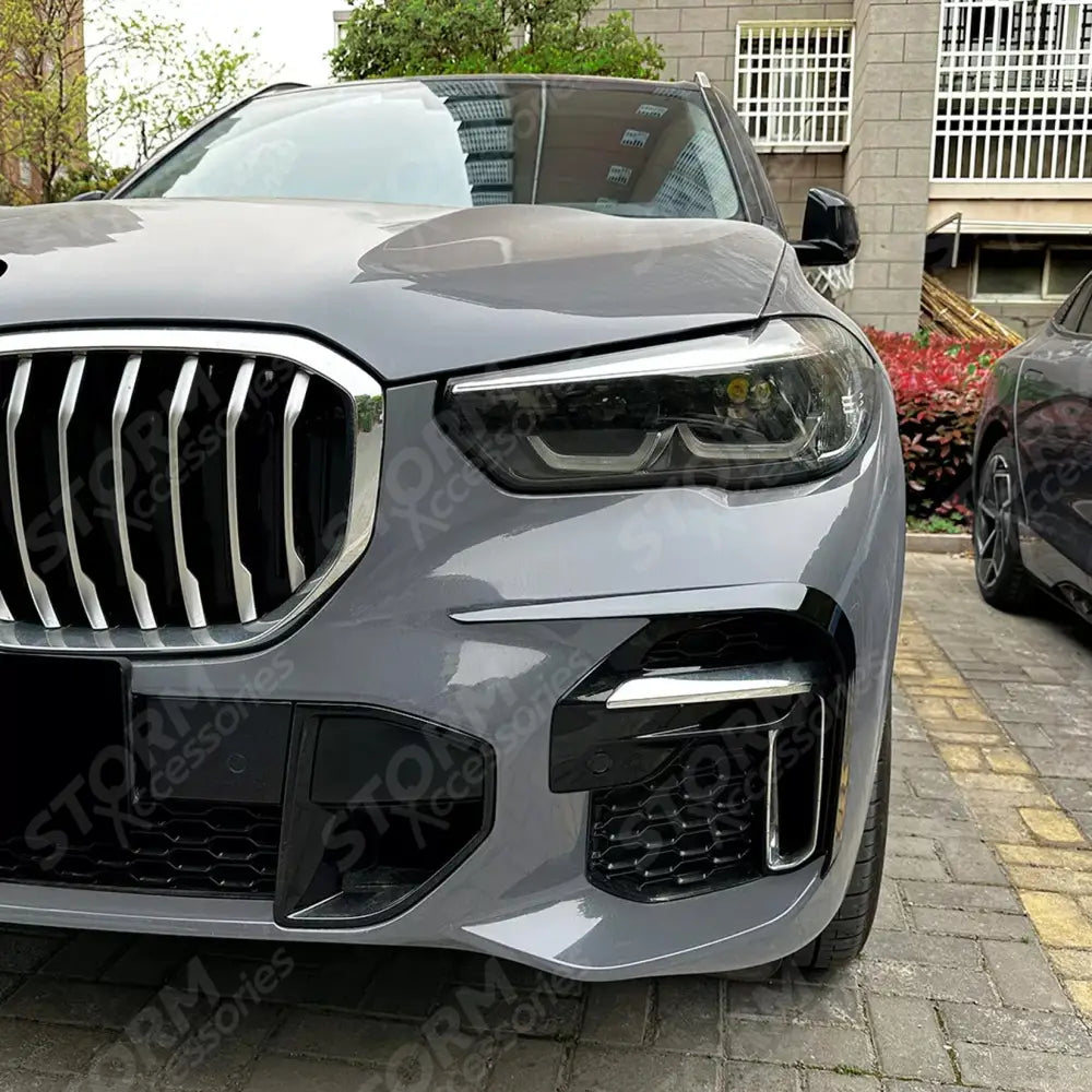 BMW X5 G05 (PRE LCI) M Sport 2019-2022 Front Bumper Canards In Gloss Black