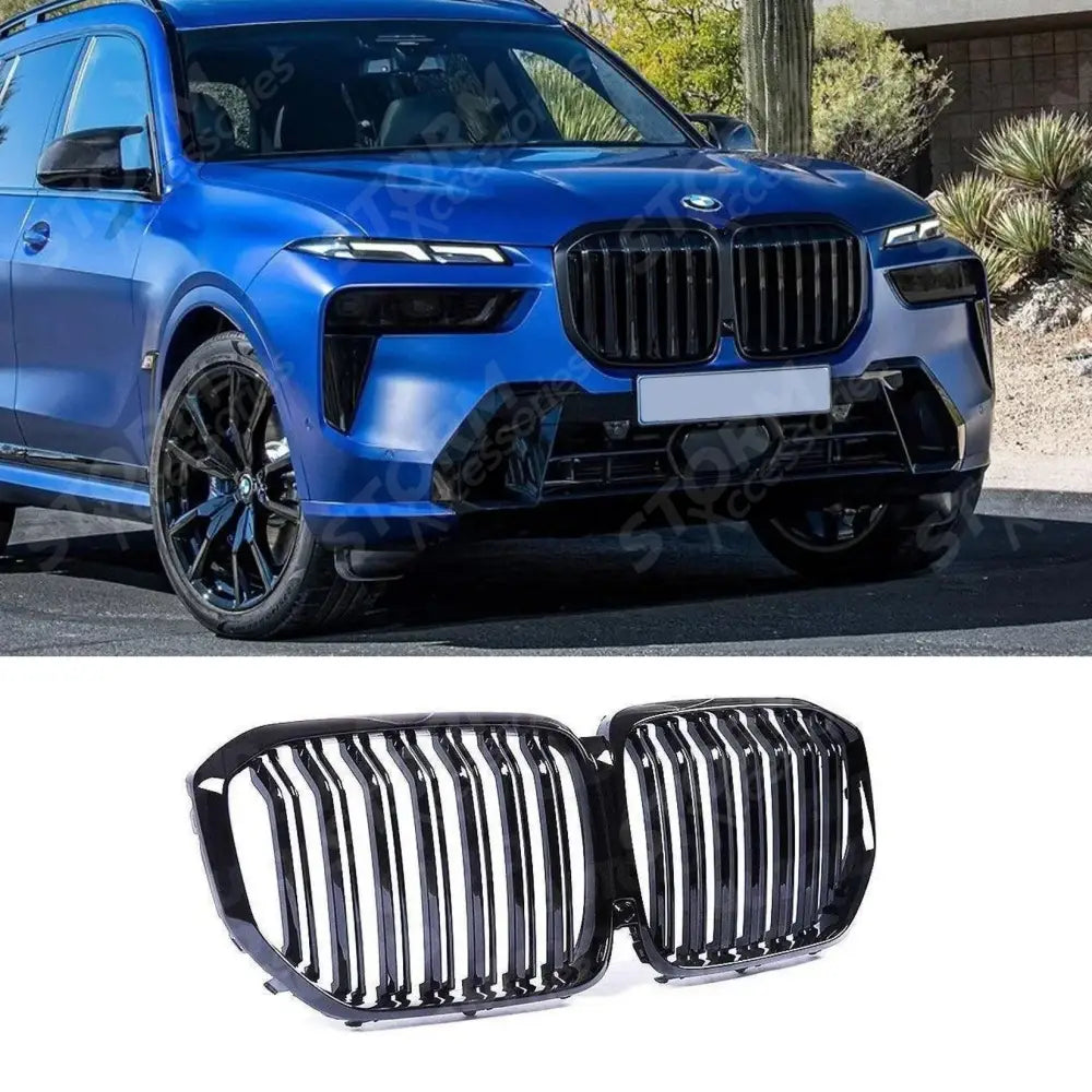 Bmw X7 G07 2018 On Dual Slat Upgrade Front Grill In Gloss Black -