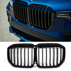 BMW X7 G07 2018 ON - FRONT GRILL - SOLID SLAT STYLE - GLOSS BLACK - Storm Xccessories