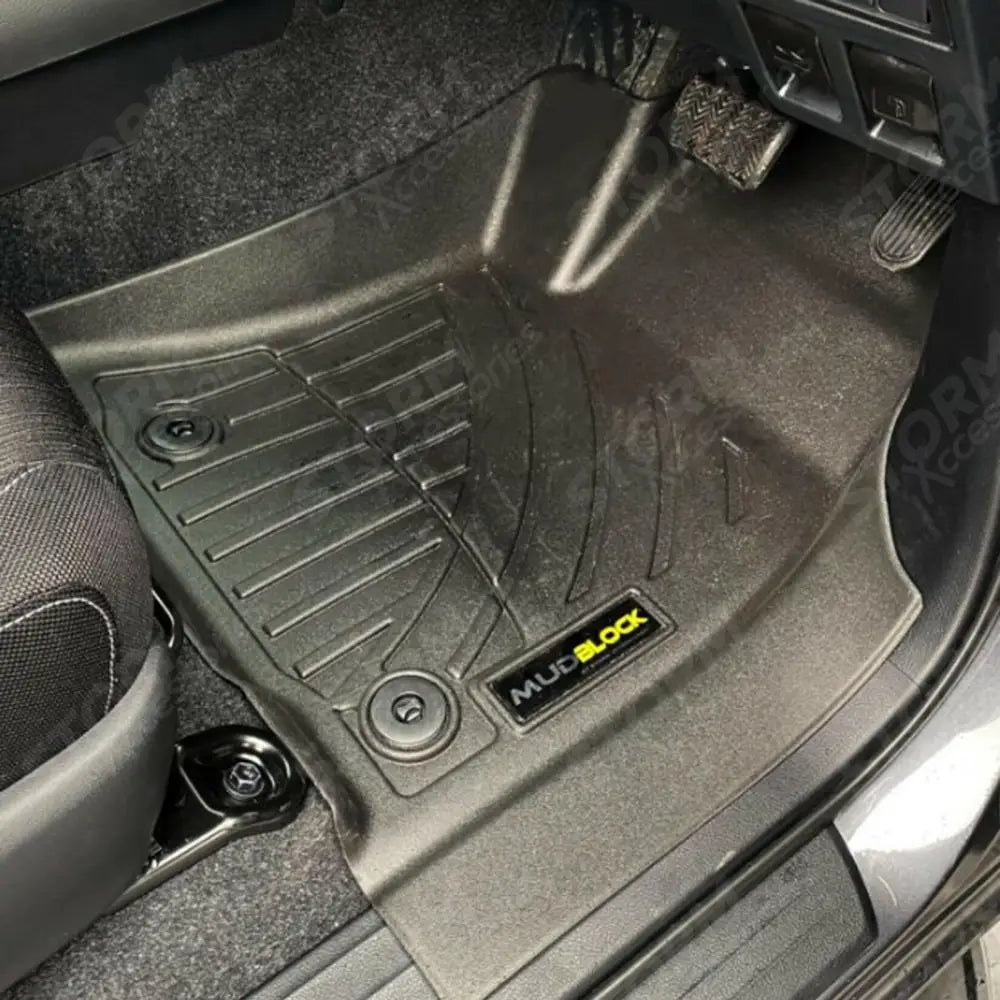 Cab 3d Tailored Mud Mats Manual Black Mudblock For Toyota Hilux 2016 - 2021