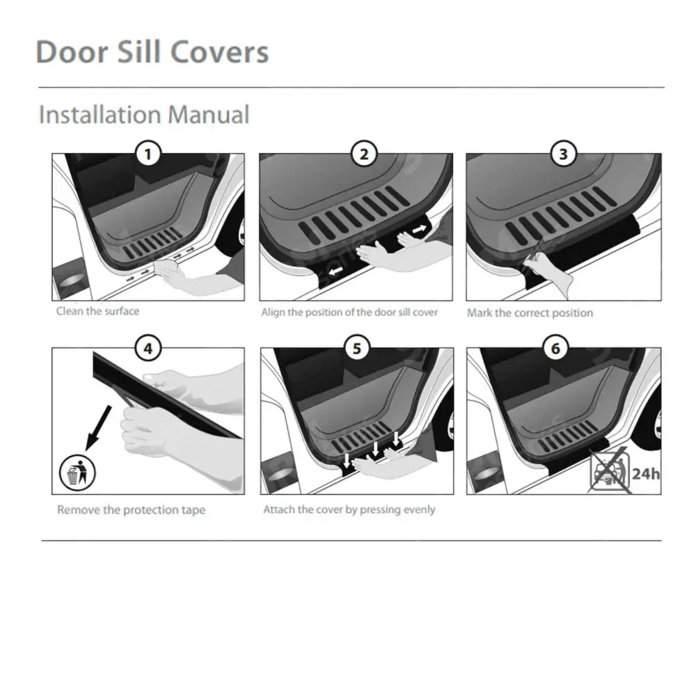 Citroen Berlingo 2018 On Black Plastic Door Sill Covers - 2pc Set