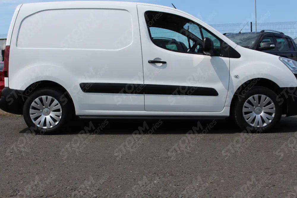 Citroen Berlingo - Peugeot Partner - 2008-2018 Black Side Bars - Angular - Short Wheel Base - 60mm