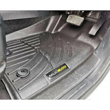 Double Cab 3d Tailored Mats 3 -pcs Set Black Mudblock For Ford Ranger T6 - 2012-2022