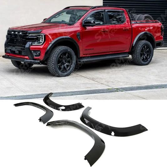 Double Cab EGR Wheel Arch Kit Smooth Gloss Black Finish 6 Pcs For Ford Ranger 2023 On