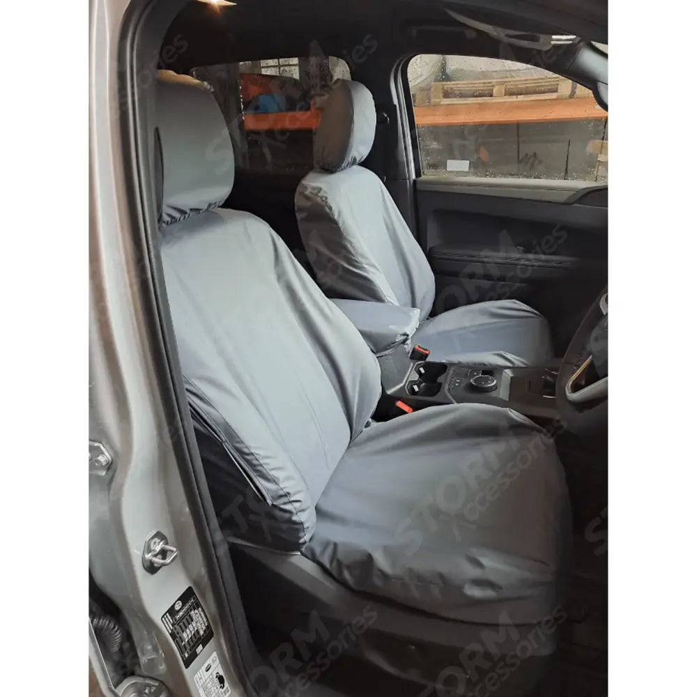 Double Cab Front Seat Covers Pair Grey For Vw Amarok 2023+