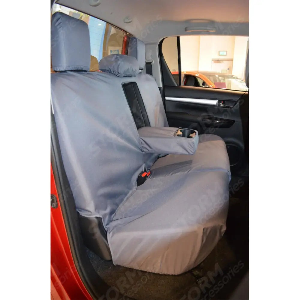 Double Cab Rear Seat Covers Grey For Toyota Hilux Mk8 & Mk9 Invincible 2016-2026