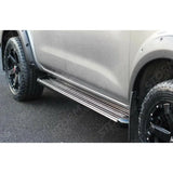 Double Cab Running Boards Side Steps STX Style Pair Black For Nissan Navara Np300 2016 On