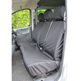 Driver And Front Double Passenger Seat Covers Black For Peugeot Expert Van 2007-2016