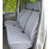 Driver And Front Double Passenger Seat Covers Grey For Toyota Proace 2013-2016