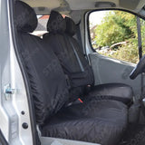 Driver And Front Double Passenger Seat Covers (With Armrest) Black For Nissan Primastar 2006-2014
