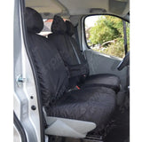 Driver And Front Double Passenger Seat Covers With Armrest Black For Vauxhall Vivaro 2006-2014