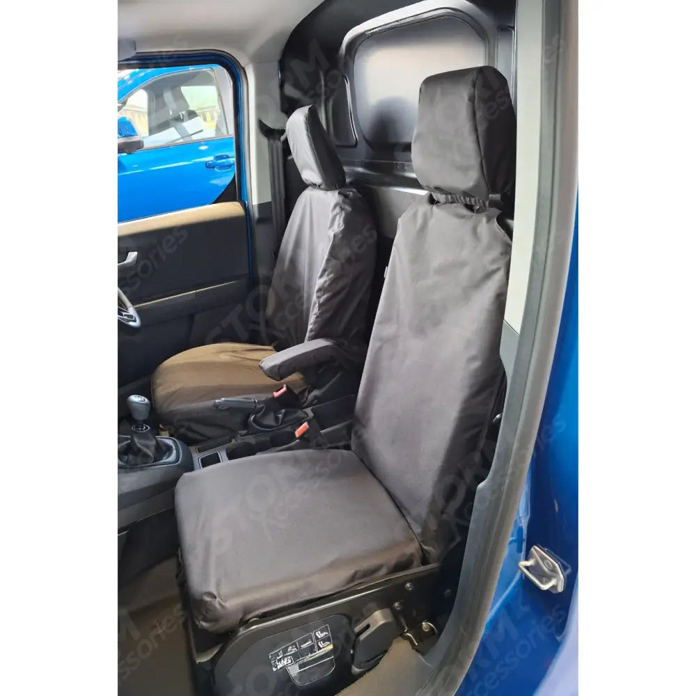 Driver & Folding Passenger Tailored Waterproof Seat Covers in Black For Ford Transit Courier 2023+